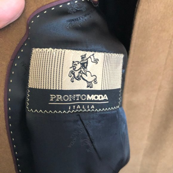 Pronto Moda Cashmere Overcoat Size 46L EUC - Picture 8 of 8